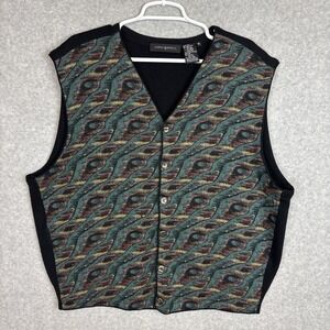 Vintage JHANE BARNES Sweater Vest Mens Size XL Wool Blend Button Down